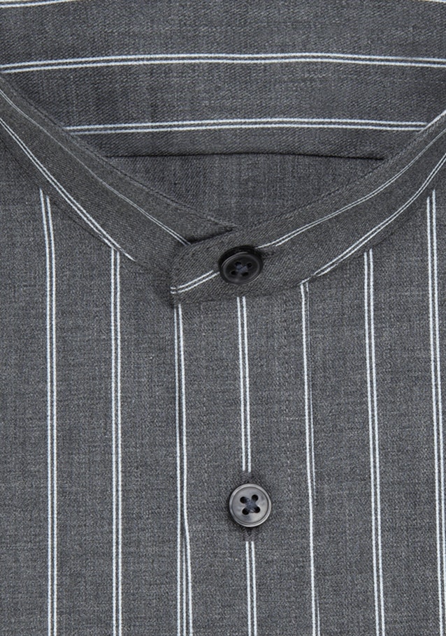 Twill Business Hemd in Regular mit Stehkragen in Grau |  Seidensticker Onlineshop