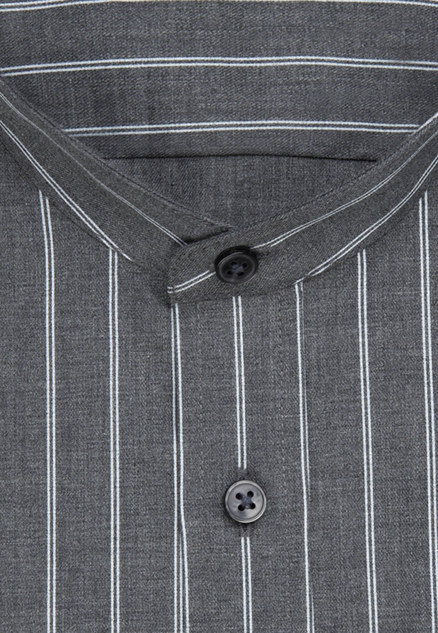 Twill Business Hemd in Regular mit Stehkragen in Grau |  Seidensticker Onlineshop