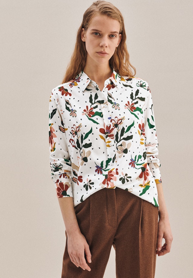 Long sleeve Crepe Shirt Blouse in Ecru |  Seidensticker Onlineshop