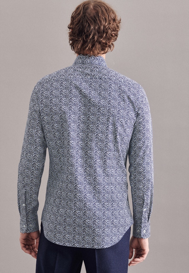 Slim Business Hemd Print in Dunkelblau |  Seidensticker Onlineshop