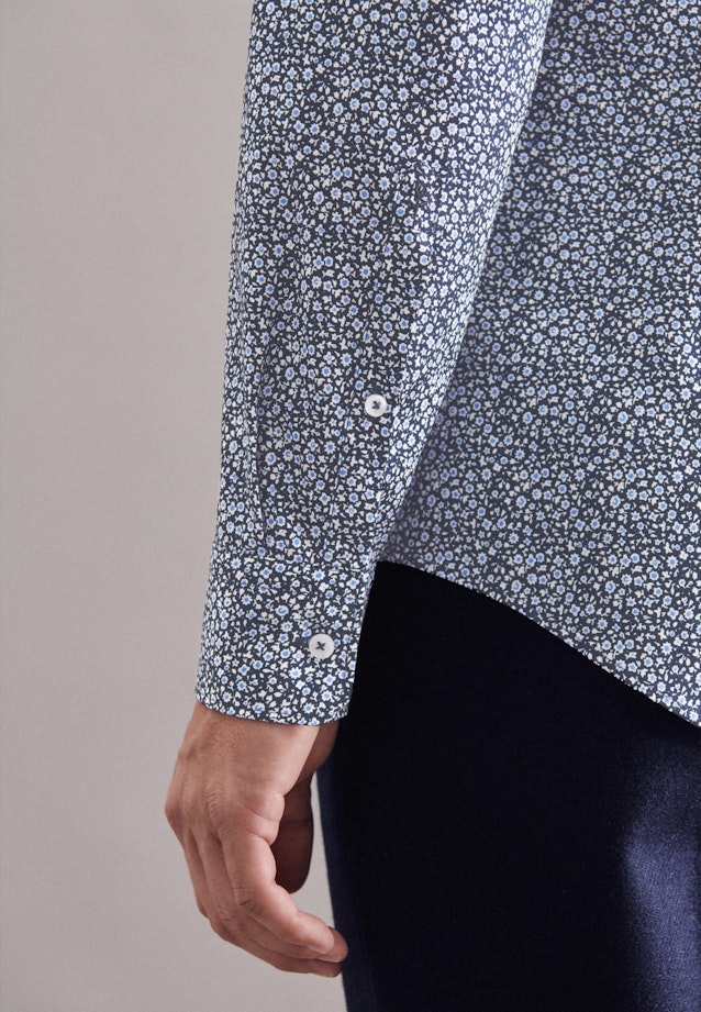 Slim Business Hemd Print in Dunkelblau |  Seidensticker Onlineshop