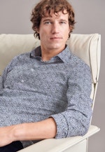 Slim Business Hemd Print in Dunkelblau |  Seidensticker Onlineshop