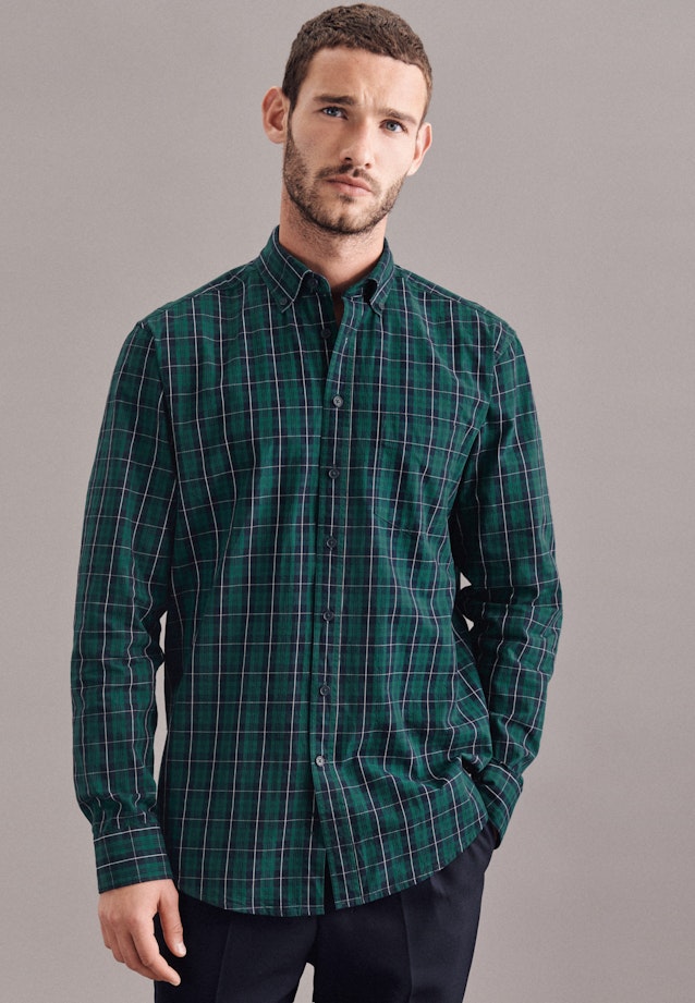 Regular Casual Hemd Karo in Grün |  Seidensticker Onlineshop
