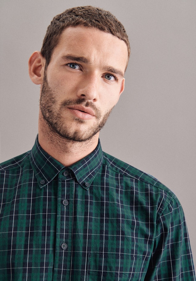 Casual Shirt in Regular with Button-Down-Kraag in Groen |  Seidensticker Onlineshop