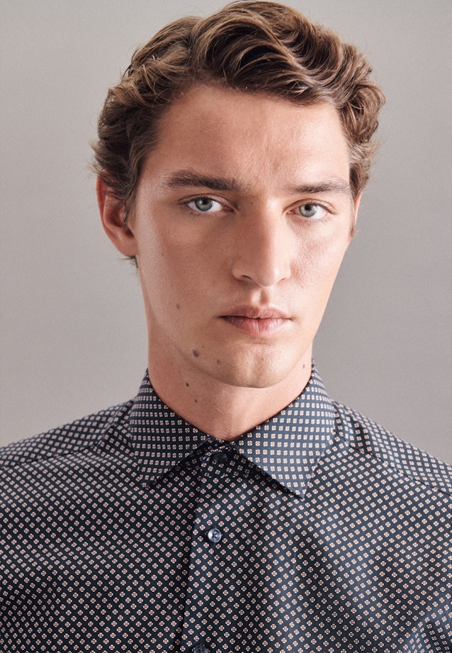 Regular Business Hemd Print in Dunkelblau |  Seidensticker Onlineshop