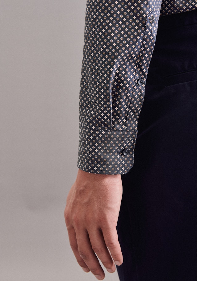 Poplin Business Shirt in Regular with Kent-Collar and extra long sleeve in Dark Blue |  Seidensticker Onlineshop