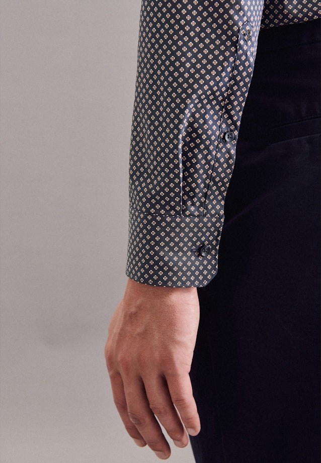 Regular Business Hemd Print in Dunkelblau |  Seidensticker Onlineshop