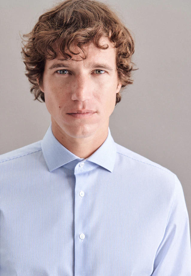 Shaped Chemise Business rayures in Bleu Clair |  Seidensticker Onlineshop