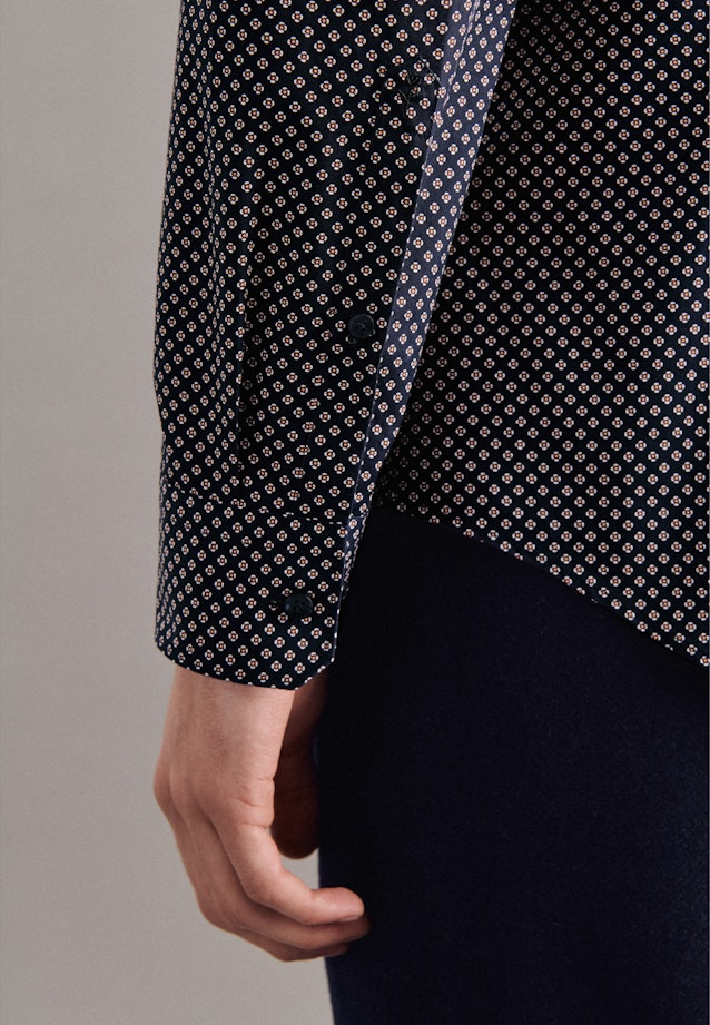 Slim Business Shirt Print in Dark Blue |  Seidensticker Onlineshop