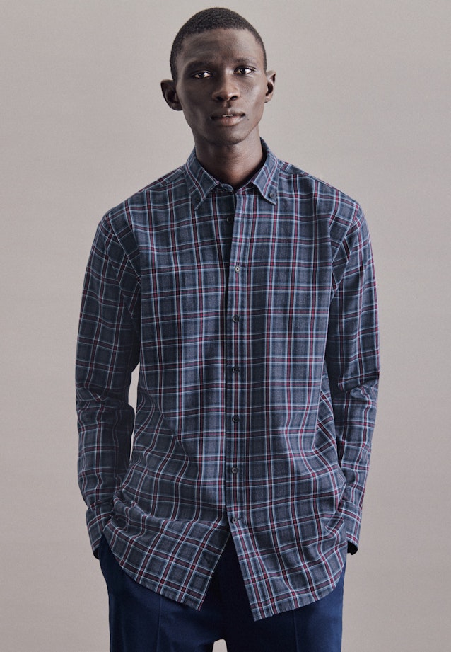 Regular Casual Shirt Check in Dark Blue |  Seidensticker Onlineshop