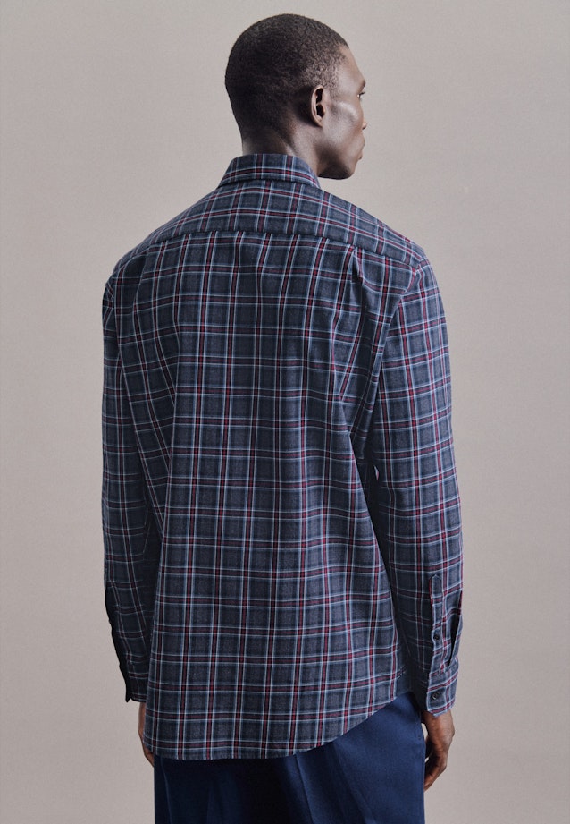 Casual Shirt in Regular with Button-Down-Kraag in Donkerblauw |  Seidensticker Onlineshop