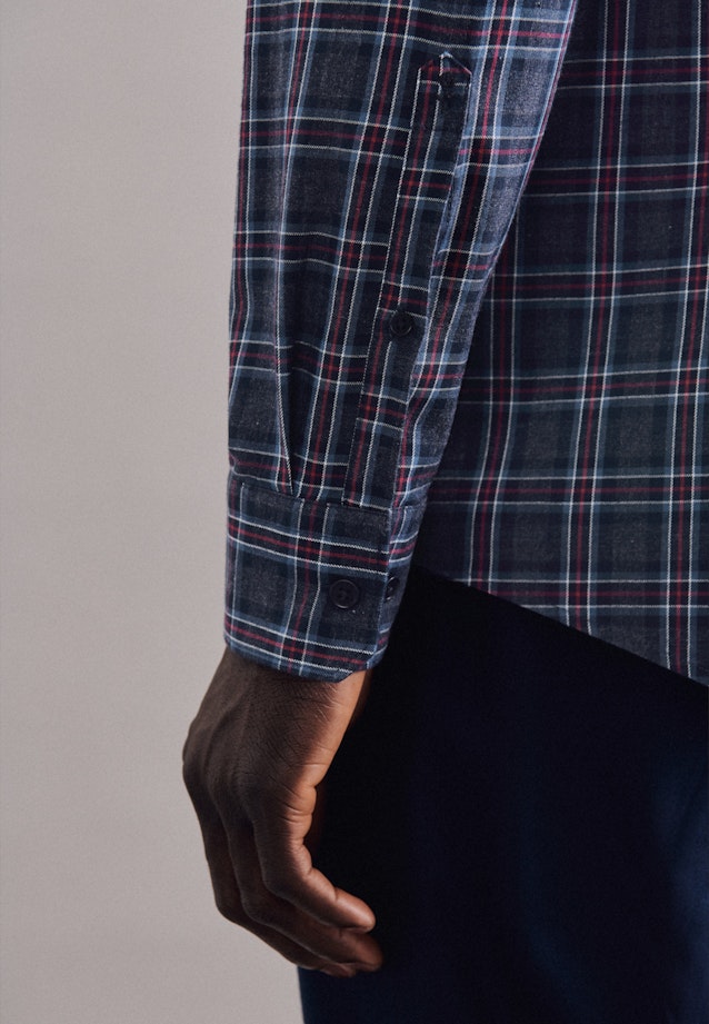 Casual Shirt in Regular with Button-Down-Kraag in Donkerblauw |  Seidensticker Onlineshop