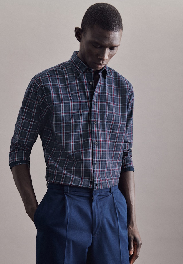 Regular Casual Shirt Check in Dark Blue |  Seidensticker Onlineshop