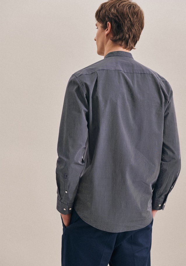 Easy-iron Poplin Business Shirt in Regular with Stand-Up Collar in Dark Blue |  Seidensticker Onlineshop