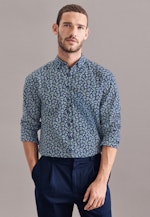 Regular Casual Shirt Print in Dark Blue |  Seidensticker Onlineshop