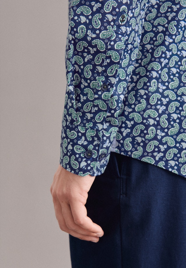 Regular Casual Shirt Print in Dark Blue |  Seidensticker Onlineshop