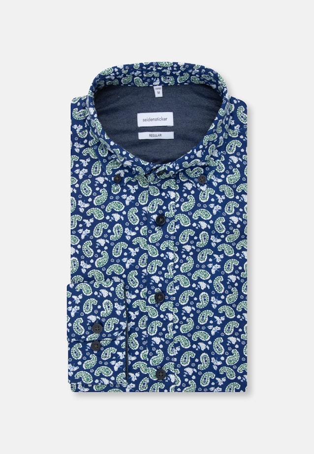 Regular Casual Shirt Print in Dark Blue |  Seidensticker Onlineshop