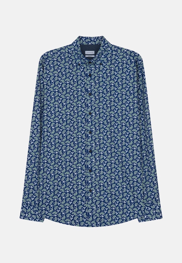 Regular Casual Shirt Print in Dark Blue |  Seidensticker Onlineshop