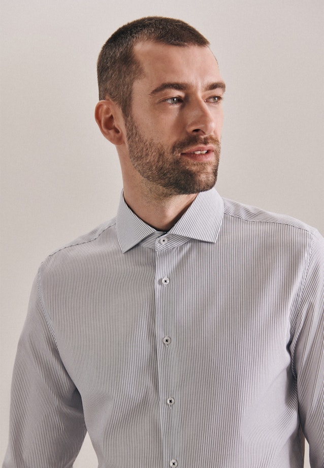 Slim Business Hemd Streifen in Weiß |  Seidensticker Onlineshop