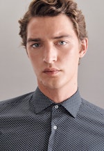 Shaped Business Hemd Print in Dunkelblau |  Seidensticker Onlineshop