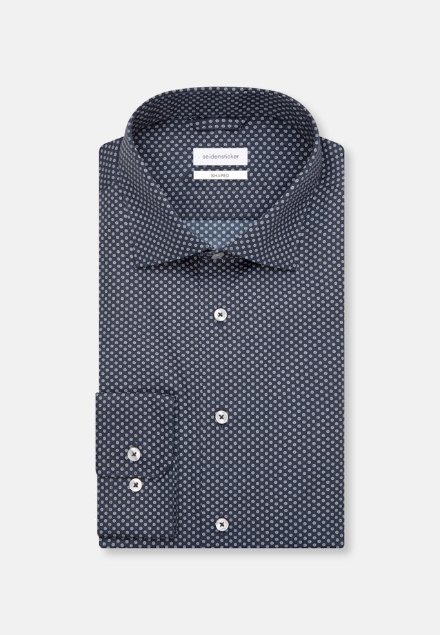 Shaped Business Hemd Print in Dunkelblau |  Seidensticker Onlineshop
