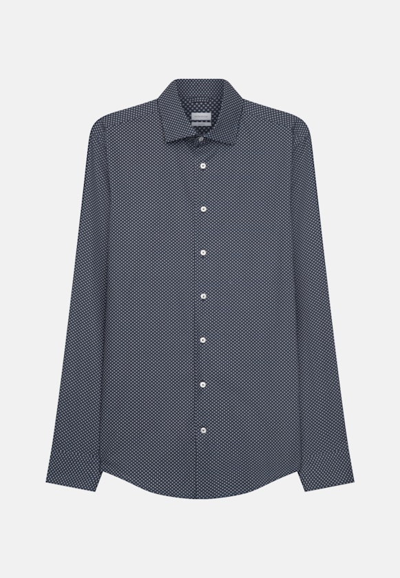 Shaped Business Hemd Print in Dunkelblau |  Seidensticker Onlineshop