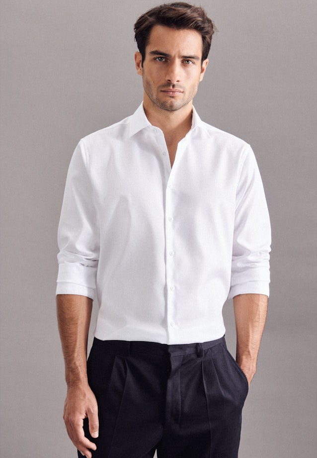 Shaped Business Hemd Uni in Weiß |  Seidensticker Onlineshop