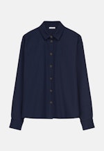 Lange mouwen Flanell Shirtblouse in Donkerblauw |  Seidensticker Onlineshop