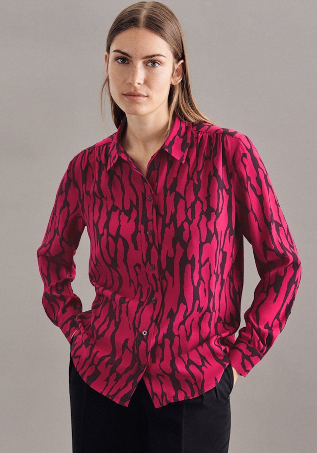 Lange mouwen Krepp Shirtblouse in Rood |  Seidensticker Onlineshop