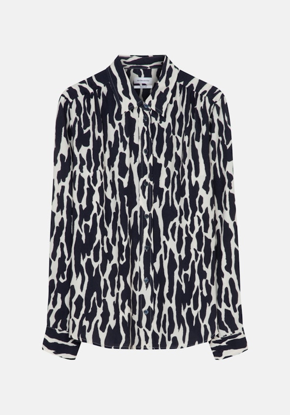 Lange mouwen Krepp Shirtblouse in Donkerblauw |  Seidensticker Onlineshop