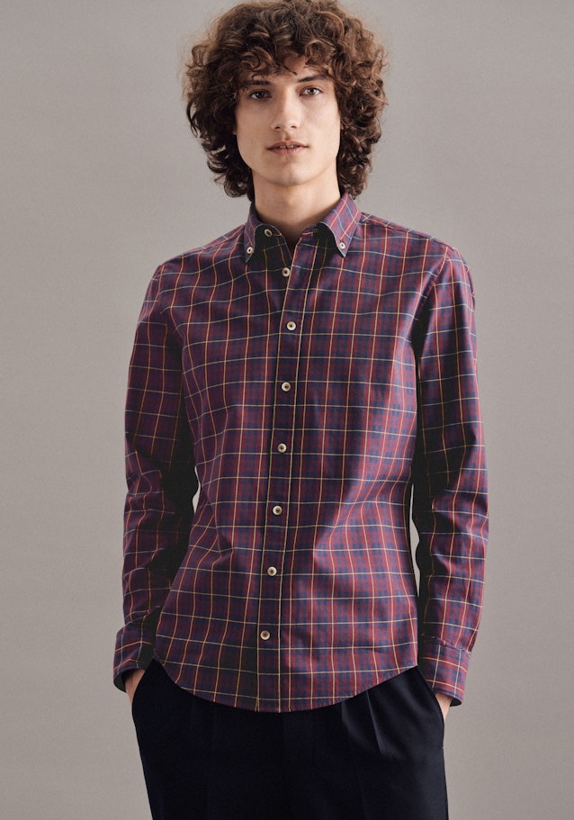 Twill Casual Hemd in Slim mit Button-Down-Kragen in Rot |  Seidensticker Onlineshop