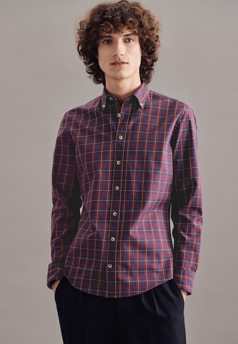 Casual Shirt in Slim with Button-Down-Collar