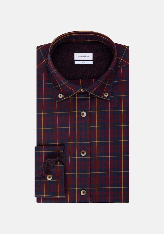 Chemise casual in Slim with Col Boutonné in Rouge |  Seidensticker Onlineshop