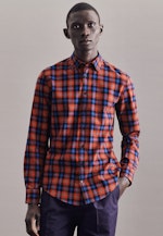 Slim Casual Shirt Check in Orange |  Seidensticker Onlineshop