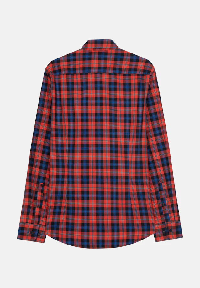 Slim Casual Hemd Karo in Orange |  Seidensticker Onlineshop