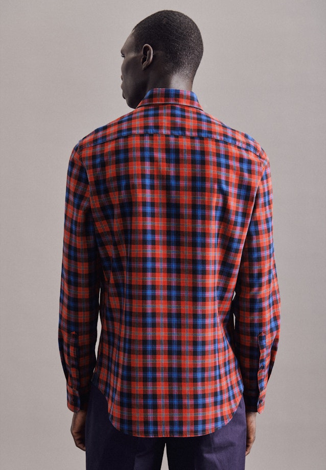 Slim Casual Shirt Check in Orange |  Seidensticker Onlineshop