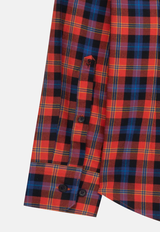 Slim Casual Hemd Karo in Orange |  Seidensticker Onlineshop