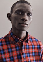 Slim Casual Shirt Check in Orange |  Seidensticker Onlineshop