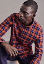 Slim Casual Shirt Check in Orange |  Seidensticker Onlineshop