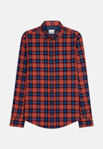 Slim Casual Hemd Karo in Orange |  Seidensticker Onlineshop
