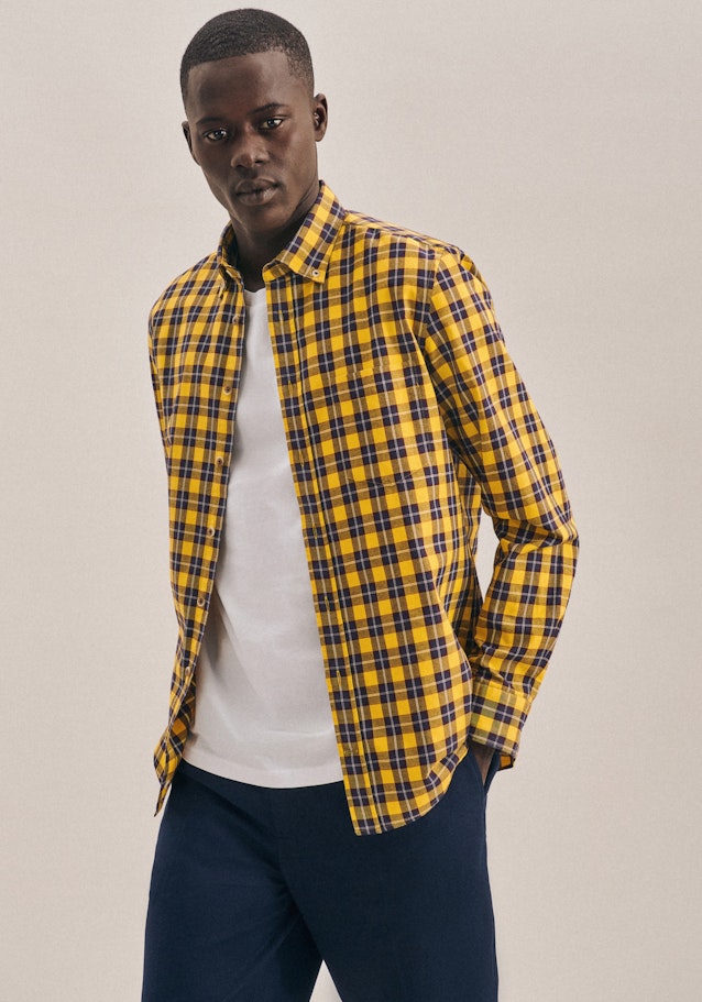 Casual Shirt in Slim with Button-Down-Collar in Yellow |  Seidensticker Onlineshop