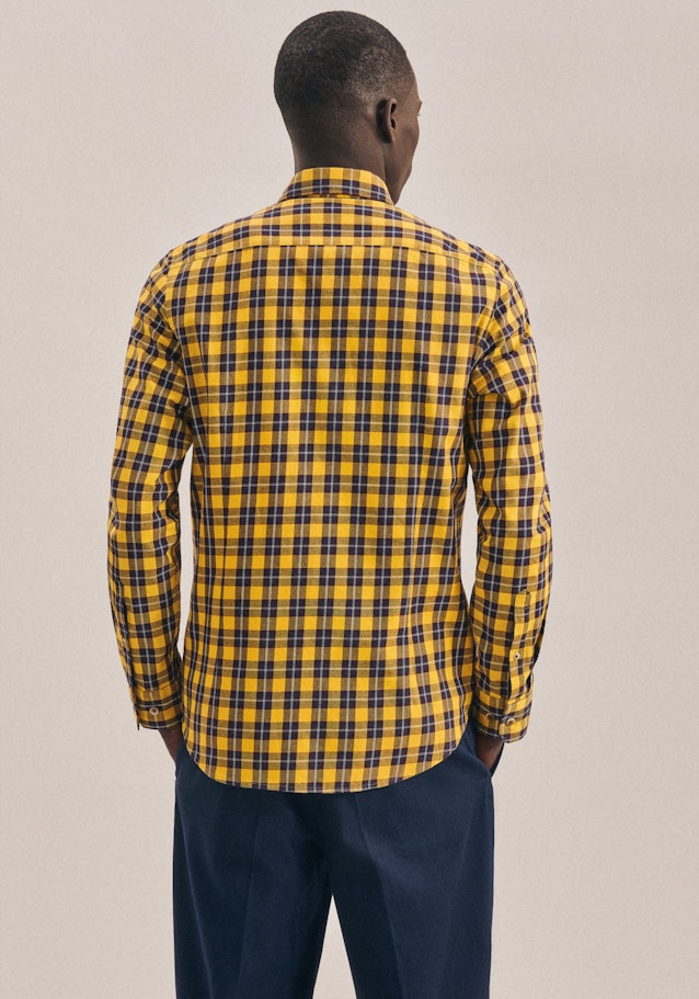 Slim Casual Hemd Karo in Gelb | Seidensticker Onlineshop