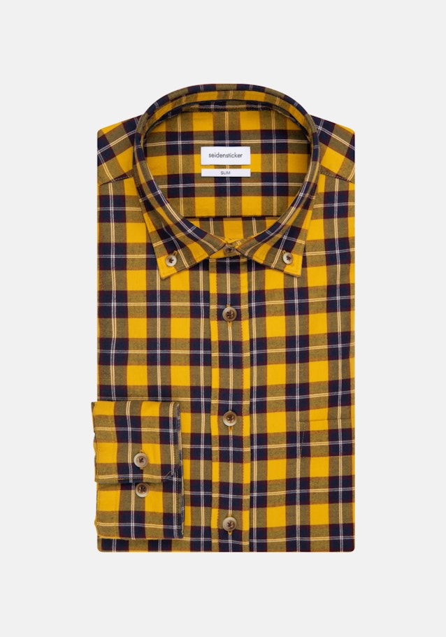 Slim Casual Hemd Karo in Gelb | Seidensticker Onlineshop