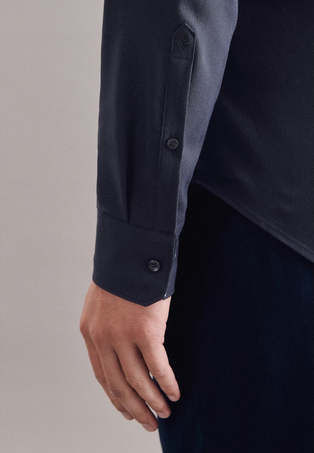 Shaped Performance-Hemd Uni in Dunkelblau |  Seidensticker Onlineshop