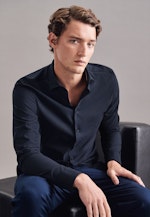 Shaped Performance-Hemd Uni in Dunkelblau |  Seidensticker Onlineshop