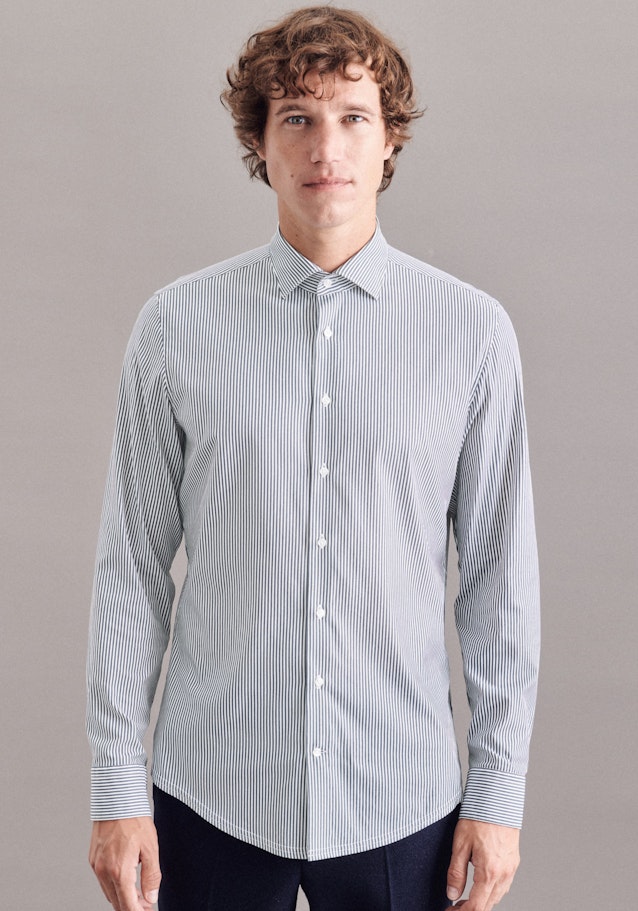 Chemise performance Shaped Twill (sergé) Col Kent in Bleu foncé |  Seidensticker Onlineshop