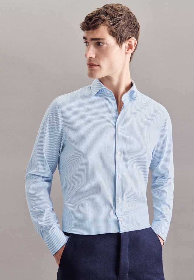 Shaped Performance shirt Stripe in Light Blue |  Seidensticker Onlineshop