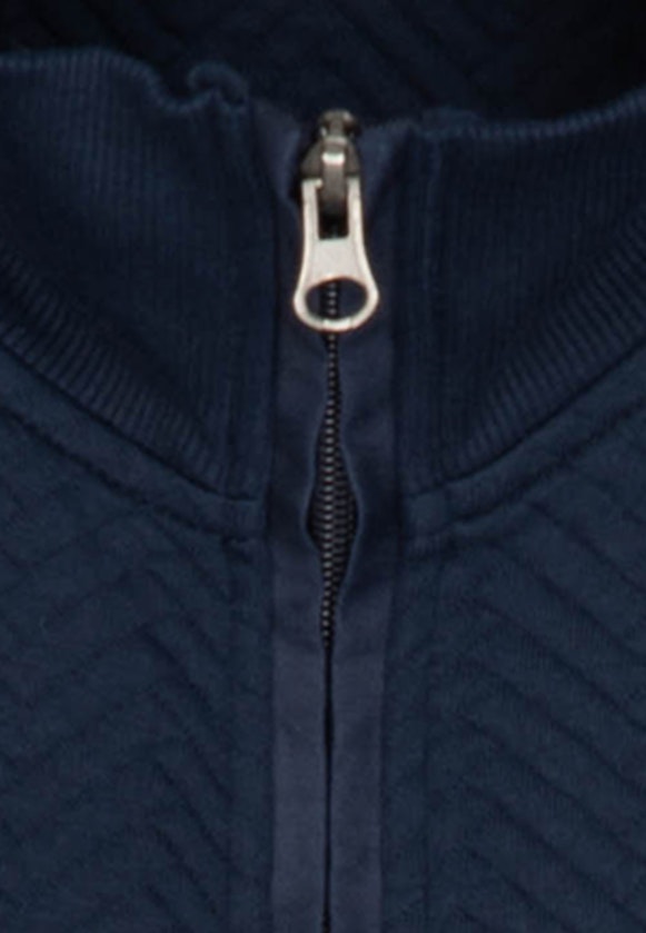 Stehkragen Strick-Jacke Gerader Schnitt (Normal-Fit) Baumwollmischung in Dunkelblau |  Seidensticker Onlineshop