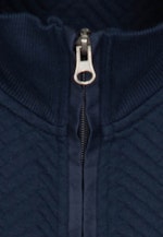 Stehkragen Strick-Jacke Gerader Schnitt (Normal-Fit) Baumwollmischung in Dunkelblau |  Seidensticker Onlineshop