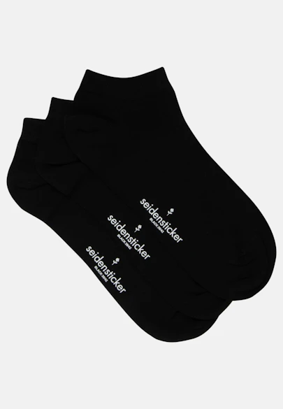 3er-Pack Sneaker Socken in Schwarz |  Seidensticker Onlineshop